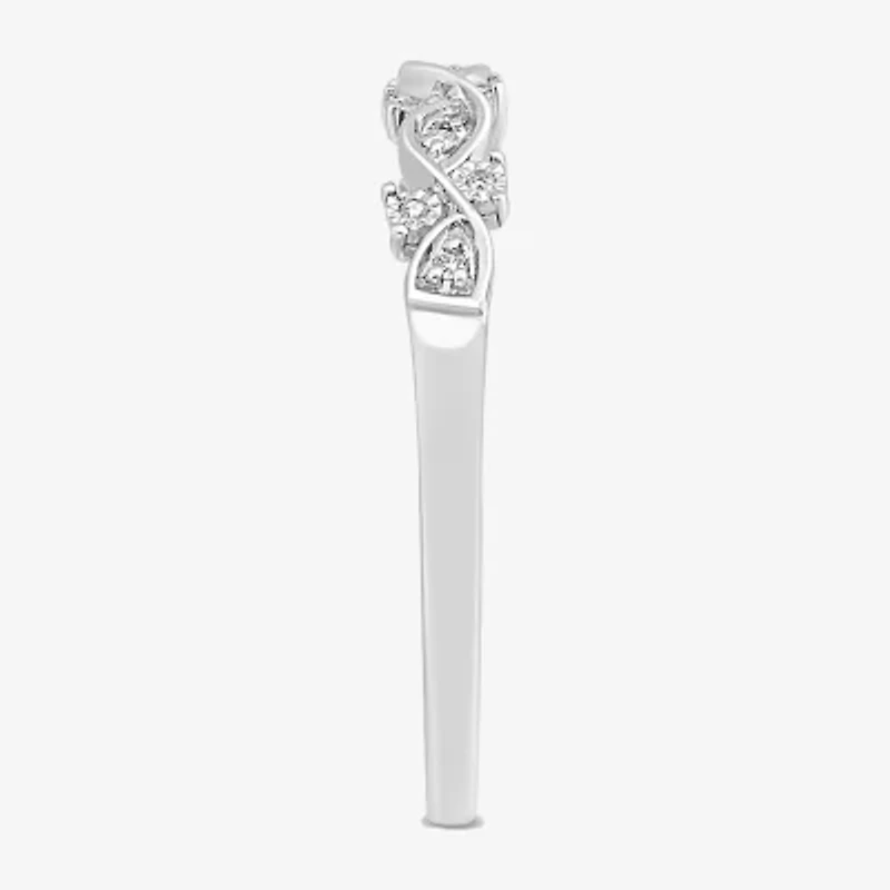 Womens Diamond Accent Natural White 10K Gold Anniversary Wedding Band