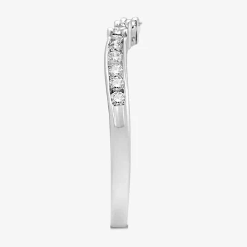 Womens 1/3 CT. T.W. Genuine White Diamond 10K White Gold Wedding Band