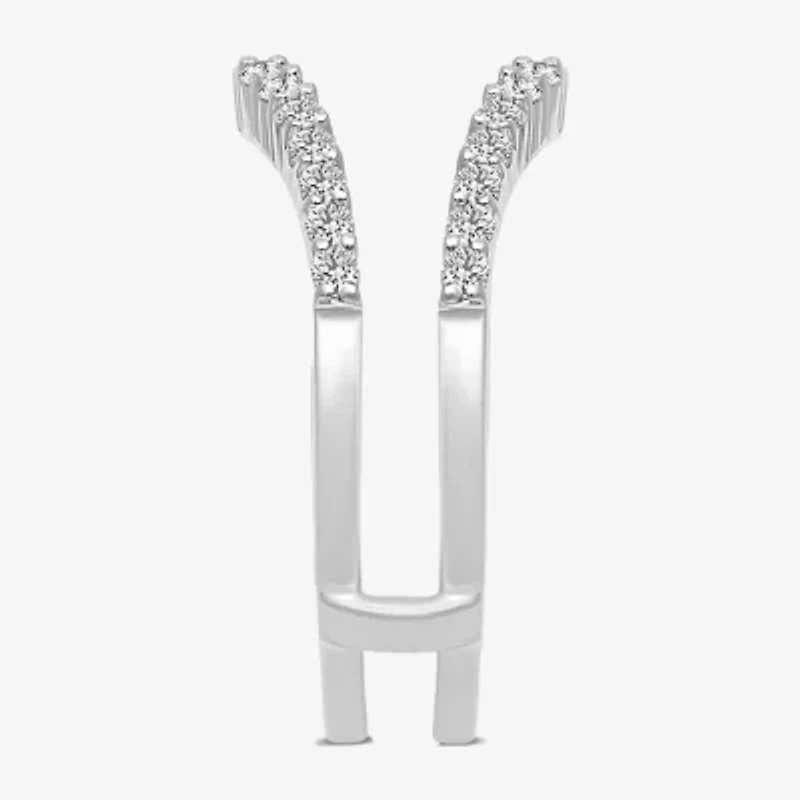 Womens 1/ CT. T.W. Natural White Diamond 14K Gold Ring Guard