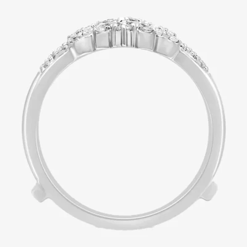 Womens 1/4 CT. T.W. Natural White Diamond 14K Gold Ring Guard