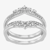 Womens 1/4 CT. T.W. Natural White Diamond 14K Gold Ring Guard