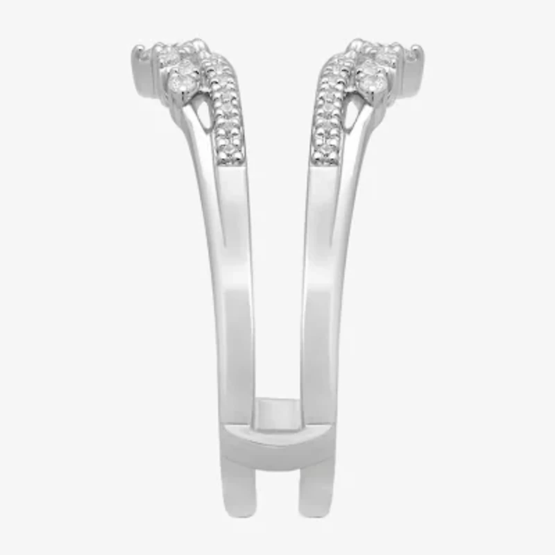 Womens 1/4 CT. T.W. Natural White Diamond 14K Gold Ring Guard