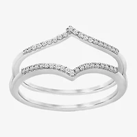 Womens 1/7 CT.T.W. Natural Diamond 10K or 14K White Gold Ring Guard