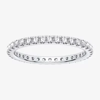 H-I / Si1-Si2) Womens 1/ CT. T.W. Lab Grown White Diamond 10K White Gold Eternity Wedding Band