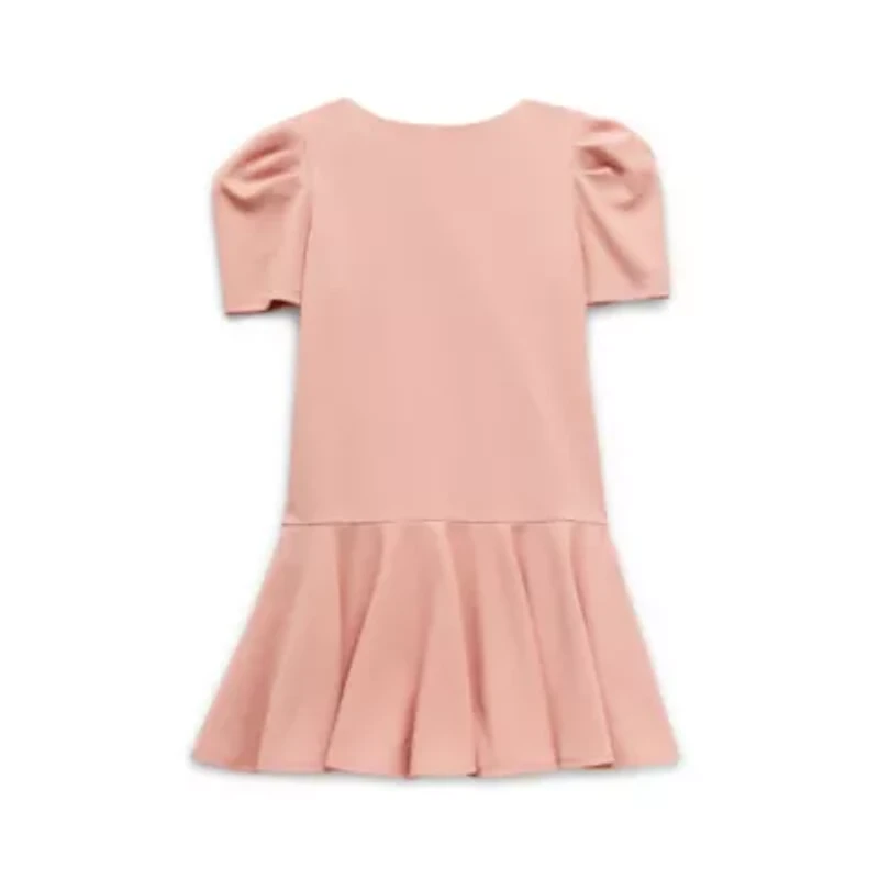 Emerald Sundae Big Kid Girls Short Sleeve Puffed Sleeve Drop Waist Dress