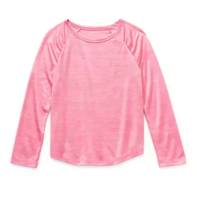 Xersion Little & Big Kid Girls Crew Neck Long Sleeve Active T-Shirt