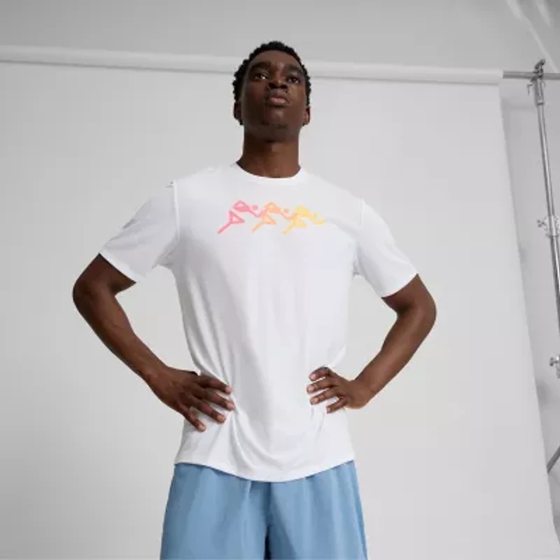 PUMA Mens Crew Neck Short Sleeve Active T-Shirt