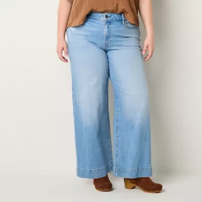 a.n.a - Plus Womens High Rise Wide Leg Jean