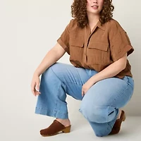 a.n.a - Plus Womens High Rise Wide Leg Jean