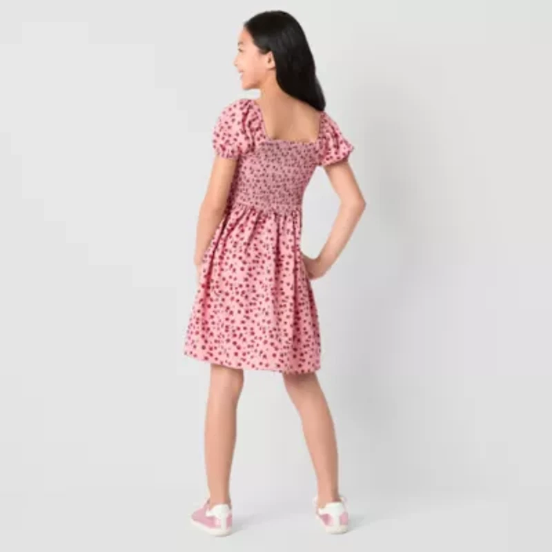 Thereabouts Little & Big Kid Girls Short Sleeve Puffed A-Line Dress