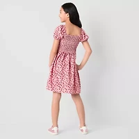 Thereabouts Little & Big Kid Girls Short Sleeve Puffed A-Line Dress