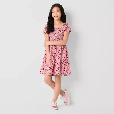 Thereabouts Little & Big Kid Girls Short Sleeve Puffed A-Line Dress