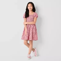 Thereabouts Little & Big Kid Girls Short Sleeve Puffed A-Line Dress