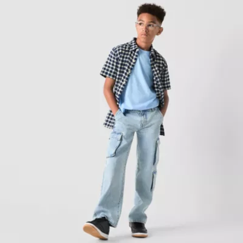 Thereabouts Little & Big Kid Boys Adjustable Waist Cargo Loose Fit Jean