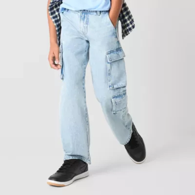 Thereabouts Little & Big Kid Boys Adjustable Waist Cargo Loose Fit Jean