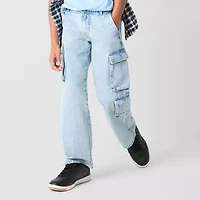 Thereabouts Little & Big Kid Boys Adjustable Waist Cargo Loose Fit Jean