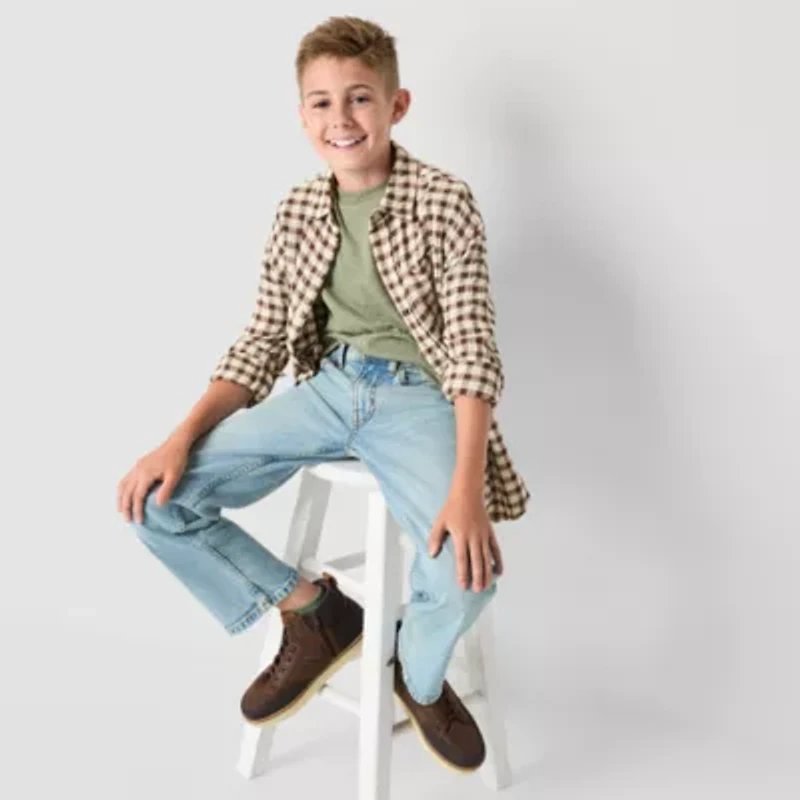 Thereabouts Little & Big Kid Boys Adjustable Waist Stretch Fabric Straight Leg Jean