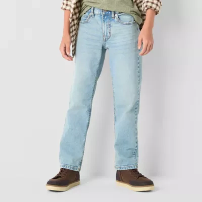 Thereabouts Little & Big Kid Boys Adjustable Waist Stretch Fabric Straight Leg Jean