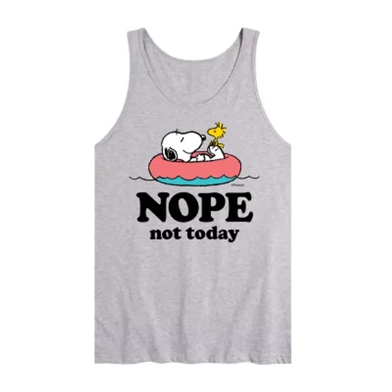 Novelty Mens Scoop Neck Sleeveless Peanuts Snoopy Tank Top