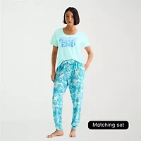 Sleep Chic Womens Crew Neck Short Sleeve Pajama Top