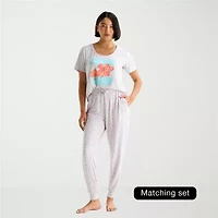 Sleep Chic Womens Crew Neck Short Sleeve Pajama Top