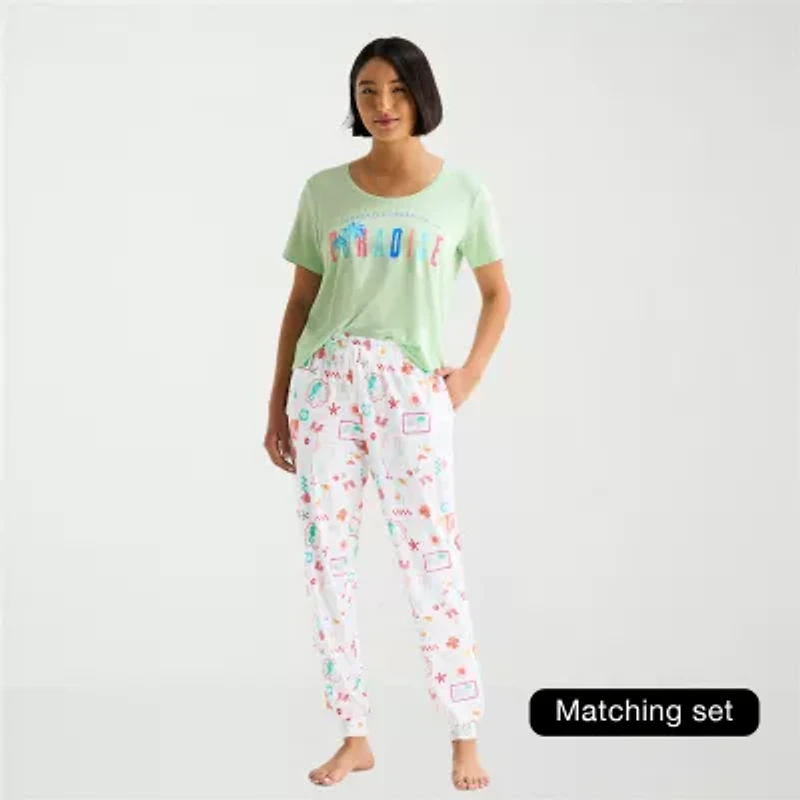 Sleep Chic Womens Crew Neck Short Sleeve Pajama Top