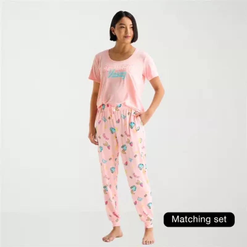 Sleep Chic Womens Crew Neck Short Sleeve Pajama Top