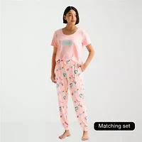 Sleep Chic Womens Crew Neck Short Sleeve Pajama Top