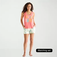 Sleep Chic Womens Scoop Neck Sleeveless Pajama Top