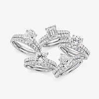 Signature By Modern Bride (H-I / Si1-Si2) Womens 2 CT. T.W. Lab Grown White Diamond 14K Gold Round Bridal Set