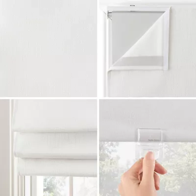 Sun Zero Pryer Energy Saving Cordless 100% Blackout Roman Shade