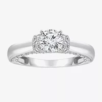 (I / I1) Womens 2 CT. T.W. Lab Grown White Diamond 10K Gold or 14K Round Side Stone Engagement Ring