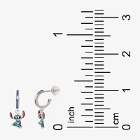 Disney Collection Girls Sterling Silver 20.2mm Lilo & Stitch Hoop Earrings