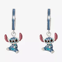 Disney Collection Girls Sterling Silver 20.2mm Lilo & Stitch Hoop Earrings