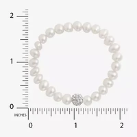 Girls Cultured Freshwater Pearl & Crystal Bracelet