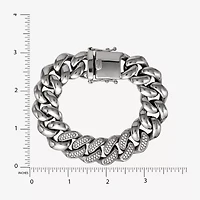 Shaquille O'Neal XLG Mens Stainless Steel 9 Inch Solid Curb Chain Bracelet