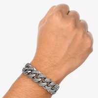Shaquille O'Neal XLG Mens Stainless Steel 9 Inch Solid Curb Chain Bracelet
