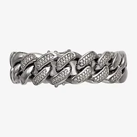 Shaquille O'Neal XLG Mens Stainless Steel 9 Inch Solid Curb Chain Bracelet