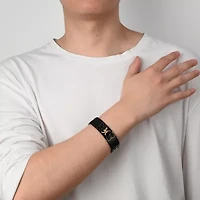 Mens Black Stainless Steel Eagle Link Bracelet
