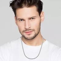 Shaquille O'Neal XLG Mens Stainless Steel 24 Inch Wheat Chain Necklace