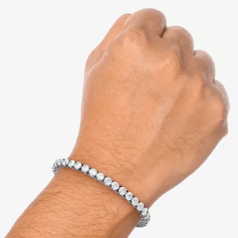 Shaquille O'Neal XLG Mens Cubic Zirconia Stainless Steel 9 Inch Tennis Bracelet