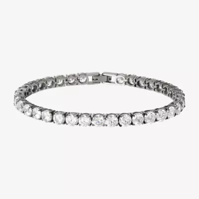 Shaquille O'Neal XLG Mens Cubic Zirconia Stainless Steel 9 Inch Tennis Bracelet