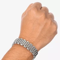 Shaquille O'Neal XLG Mens Stainless Steel 9 Inch Solid Link Chain Bracelet