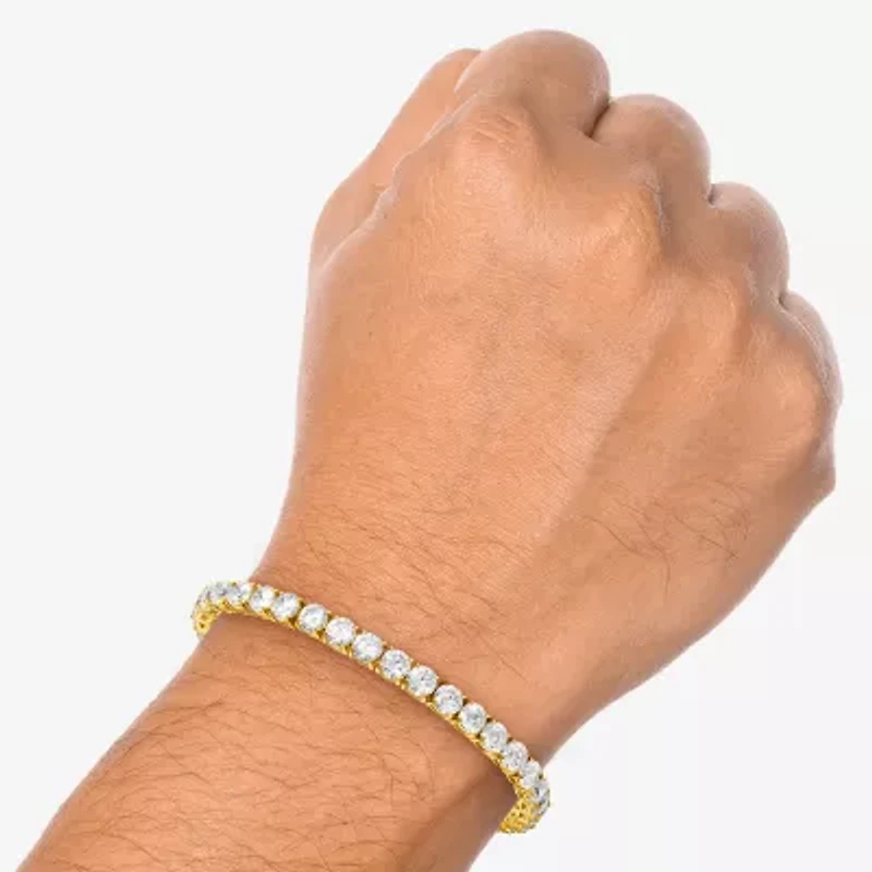 Shaquille O'Neal XLG Mens Cubic Zirconia Stainless Steel Round 9 Inch Tennis Bracelet