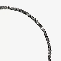 Shaquille O'Neal XLG Mens Black Cubic Zirconia Stainless Steel 22 Inch Tennis Necklace