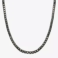 Shaquille O'Neal XLG Mens Black Cubic Zirconia Stainless Steel 22 Inch Tennis Necklace