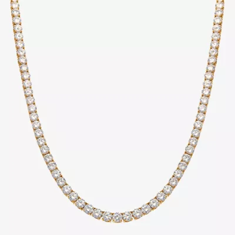 Shaquille O'Neal XLG Mens Cubic Zirconia Stainless Steel 22 Inch Tennis Necklace