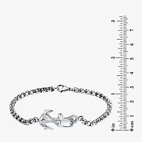 Mens Stainless Steel Hollow 8 1/2 Inch Link Bracelet