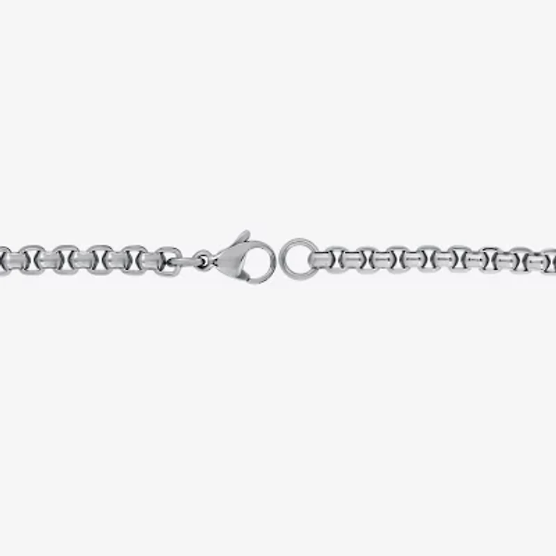 Mens Stainless Steel Hollow 8 1/2 Inch Link Bracelet