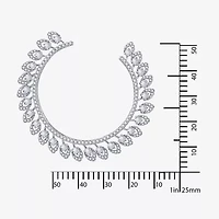 Diamonart Cubic Zirconia Sterling Silver 59.7mm Round Stud Earrings